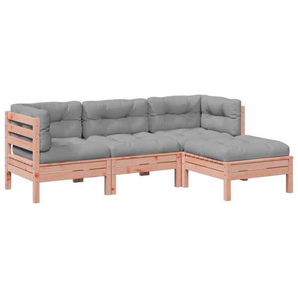 vidaXL Garden Sofa Set Reddish-Brown, Grey