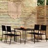 vidaXL Garden Dining Set Black Steel Stackable Garden Dining Set