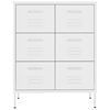 vidaXL Drawer Cabinet White Steel Medium Fully Extendable