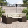 vidaXL Garden Sofa Set Brown PE Rattan Large Adjustable Feet