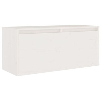 vidaXL Wall Cabinet White 31.5"x11.8"x13.8" Solid Wood Pine