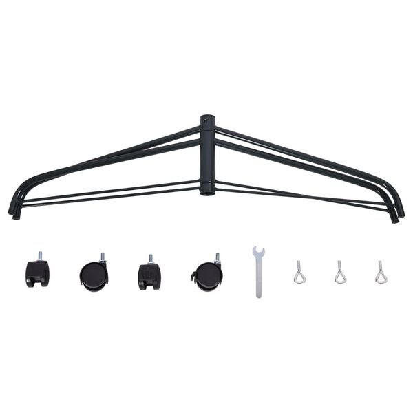 vidaXL Christmas Tree Stand Black Steel 34.3 in x 32.3 in x 10.4 in