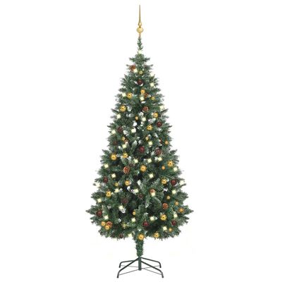 vidaXL Artificial Pre-lit Christmas Tree with Ball Set 70.9"