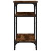 vidaXL Side Table Smoked Oak Engineered Wood Compact Adjustable Feet