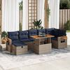 vidaXL 8 Piece Patio Sofa Set with Cushions Grey Poly Rattan Acacia