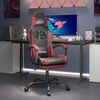 vidaXL Gaming Chair with Footrest Black and Wine Red Faux Leather