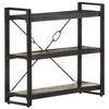 vidaXL Bookcase Black Solid rough mango wood Medium Durable Bookcase