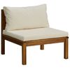 vidaXL Garden Lounge Set Cream Solid acacia wood, fabric (100% polyester)