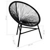 vidaXL Chair Black Poly Rattan Standard Durable Chair Oval