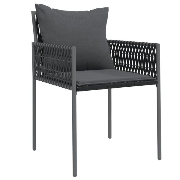 vidaXL Garden Chair Set of 6 Black, Dark Grey
