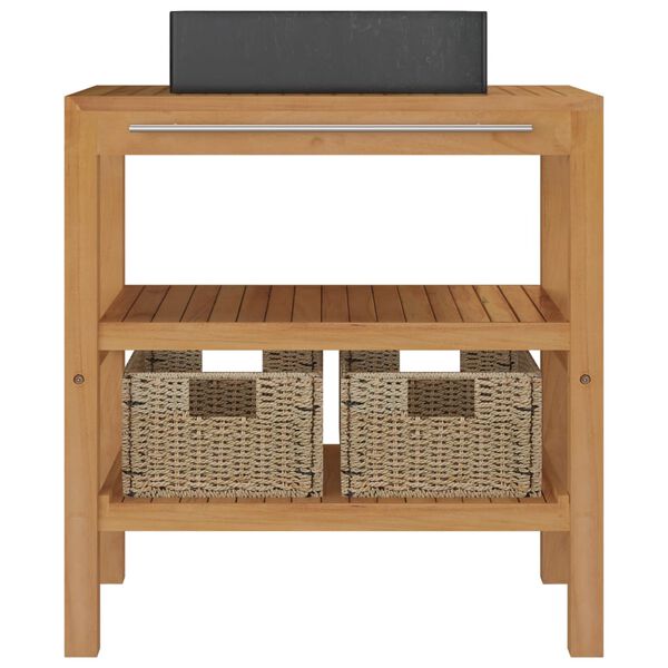 vidaXL Vanity Cabinet With Sink Black, Brown