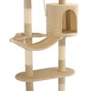 vidaXL Cat Tree Beige Particle board, Plush, Sisal rope Large