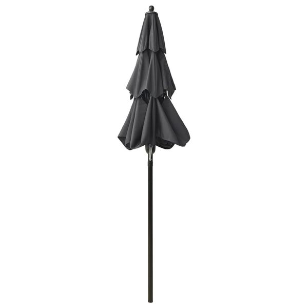 vidaXL Parasol Anthracite Polyester 6.6 ft diameter Collapsible
