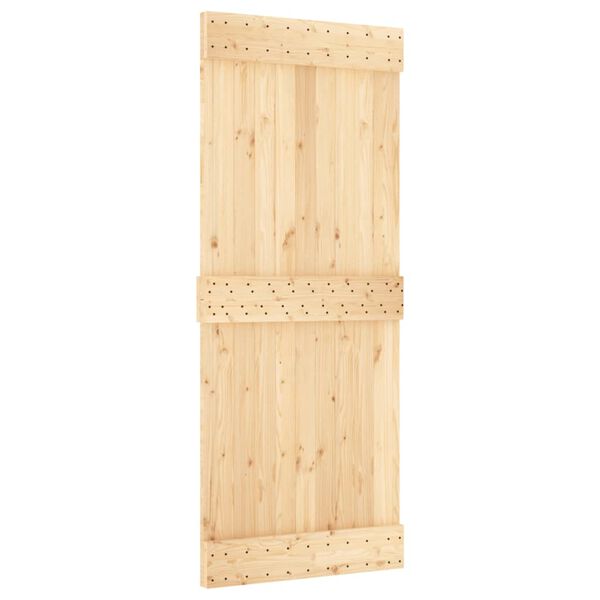 vidaXL Sliding Door with Hardware Set 33.5x82.7" Solid Wood Pine