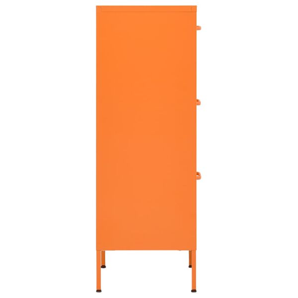 vidaXL Storage Cabinet Orange Steel Medium Levelers Storage Cabinet