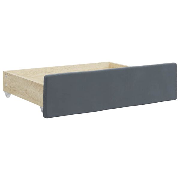 vidaXL Bed Drawer Dark Grey Engineered Wood, Velvet