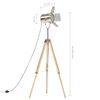 vidaXL Floor Lamp Natural and silver Solid mango wood and steel