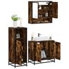 vidaXL Bathroom Furniture Set Smoked Oak Engineered wood, Metal, Glass