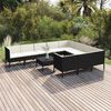 vidaXL Garden Lounge Set Black PE Rattan Large Modular