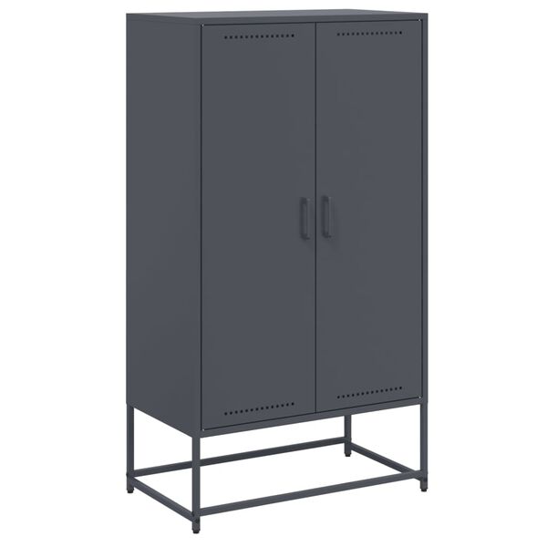 vidaXL Highboard Anthracite Steel 48.6 in Highboard Rectangular
