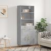 vidaXL Highboard Concrete grey Engineered wood, Metal Tall Highboard