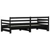 vidaXL Daybed With Trundle Black Solid Pine Wood 35.4 x 78.7 in