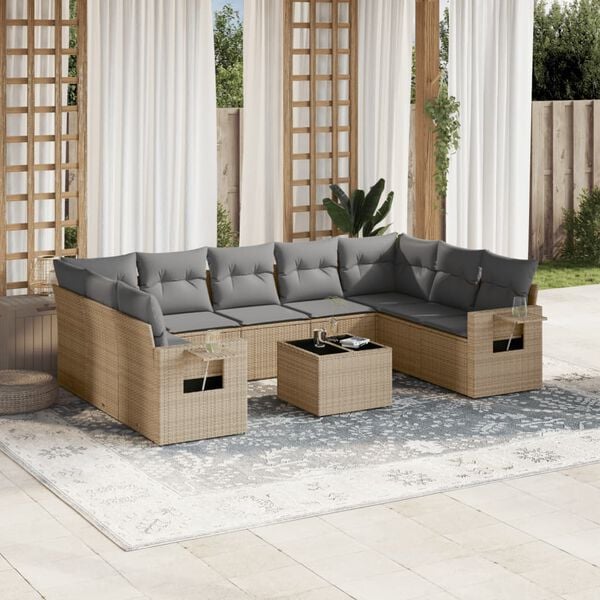 vidaXL Garden Sofa Set Beige