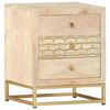 vidaXL Bedside Cabinet Natural and gold