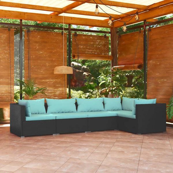 vidaXL Garden Lounge Set Black