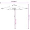 vidaXL Garden Parasol White Fabric (100% polyester), steel Large