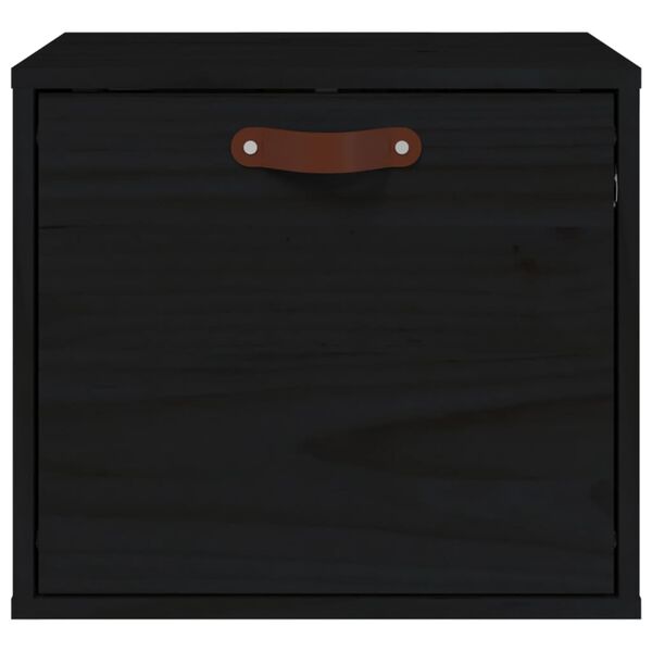 vidaXL Wall Cabinet Black Solid pine wood, engineered wood Compact