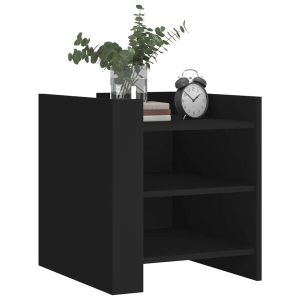 vidaXL Bedside Cabinet Black Engineered wood Standard Bedside Cabinet