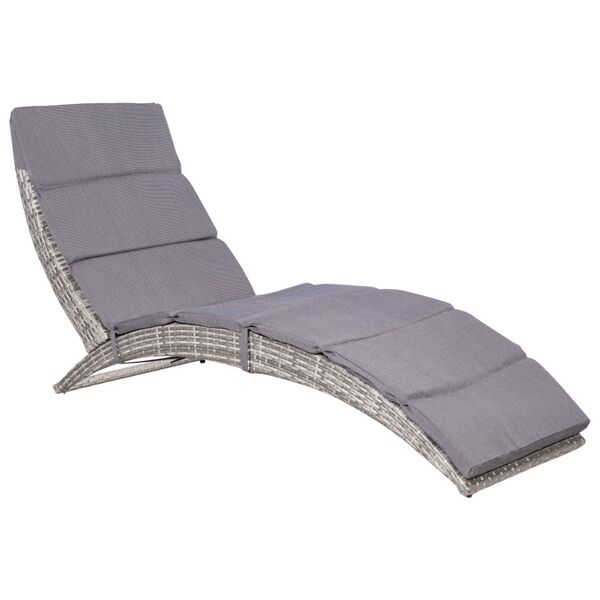 vidaXL Sun Lounger Gray and dark gray