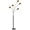 vidaXL Stand Lamp Black and Gold Steel, Gold foil Extra Tall