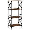 vidaXL Bookcase Brown oak Engineered wood and metal Medium