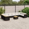 vidaXL Garden Sofa Set Black PE Rattan Large Modular Garden Sofa Set