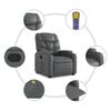 vidaXL Stand Up Massage Recliner Chair Grey