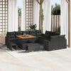 vidaXL Garden Sofa Set Height-Adjustable 13 pcs Black Poly Rattan