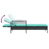 vidaXL Sun lounger Reclining Black 63 x 200 x 81cm poly rattan