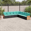 vidaXL Patio Sofa Set Black, Blue