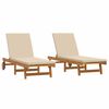 vidaXL Sun Lounger 2 pcs Brown 63 x 199 x 85cm Solid Acacia wood