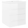 vidaXL Sink Cabinet With Basin High gloss white Engineered wood, Ceramic