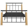 vidaXL Bed Frame Black and Light Oak Powder-coated metal, solid oak wood