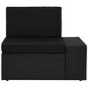 vidaXL Corner Sofa Black PE Rattan Standard Modular Corner Sofa
