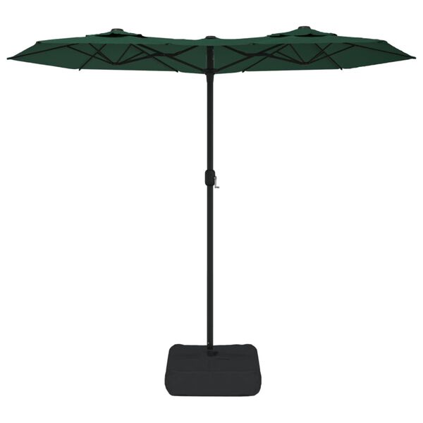 vidaXL Garden Parasol Green Polyester fabric, powder-coated iron Large