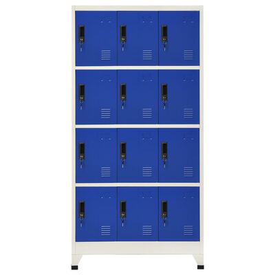 vidaXL Locker Cabinet Gray and Blue 35.4"x17.7"x70.9" Steel