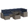 vidaXL 8 Piece Patio Sofa Set with Cushions Gray Poly Rattan Acacia