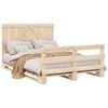 vidaXL Bed Frame Natural Wood Solid pine wood 55.1x78.7 in Durable