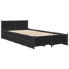 vidaXL Bed Frame Black Engineered Wood, Steel Twin Twin Bed Frame