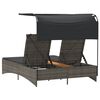 vidaXL Patio Double Sun Lounger Gray